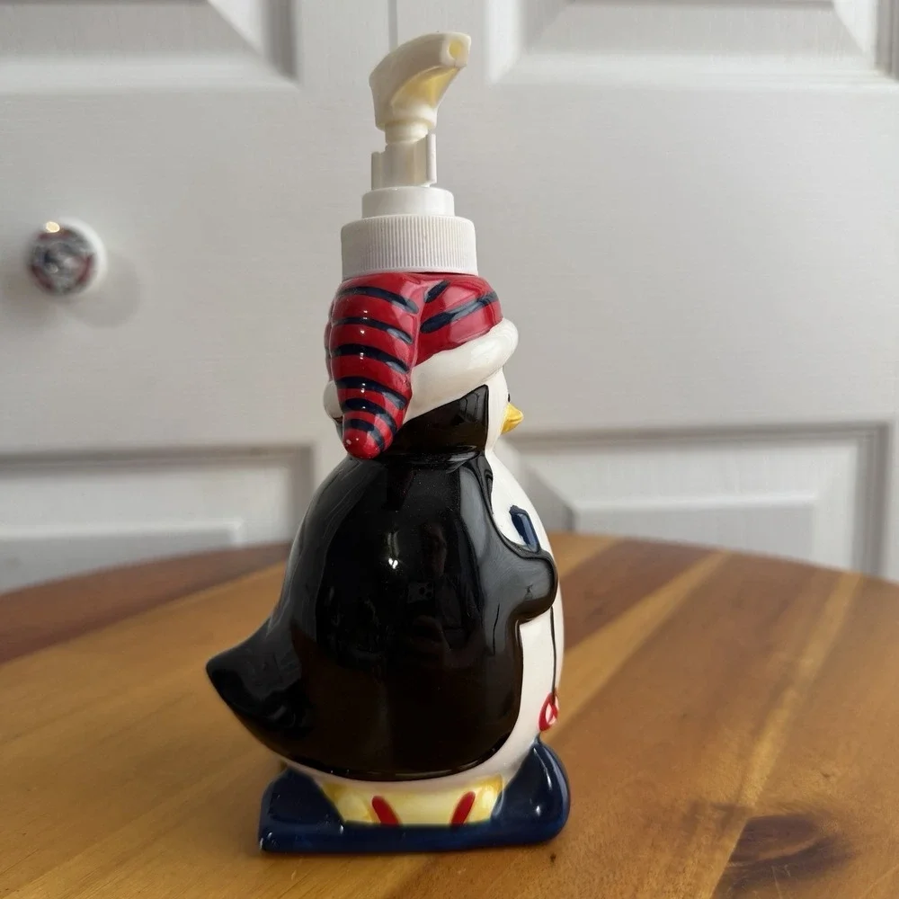 Skiing Penguin Soap Dispenser Taiwan Christmas Winter Refillable Gifting Holiday